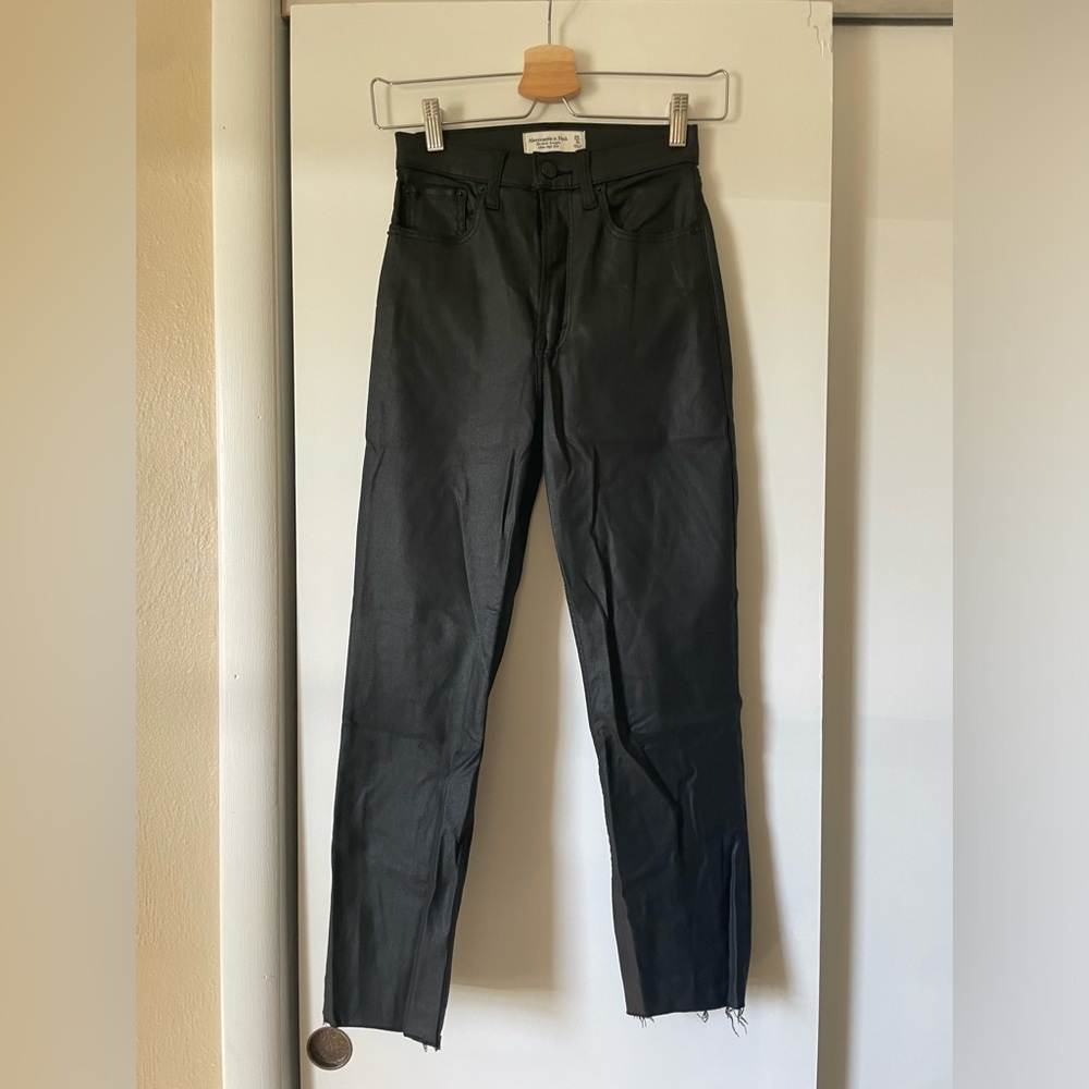 Abercrombie & Fitch Black Pleather Jeans